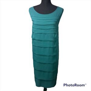 Lane Bryant Teal Ruffle Tiered Sleeveless Dress N0449